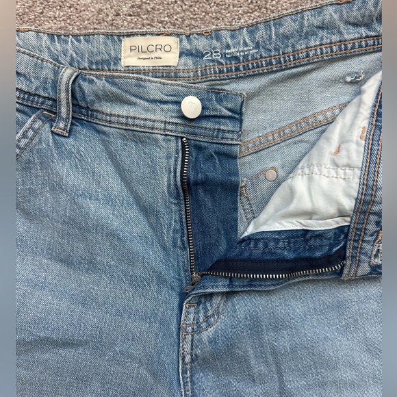 Pilcro Mason High-Rise relaxed gaucho ankle jeans Light Blue Wide Leg Sz.28 - Picture 6 of 10